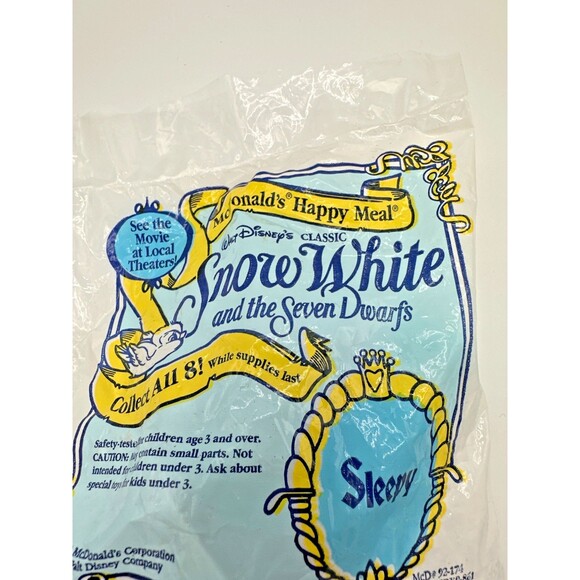 Disney 1992 McDonald’s Happy Meal Toy – Snow White Sleepy Dwarf (Sealed) - Picture 5 of 9